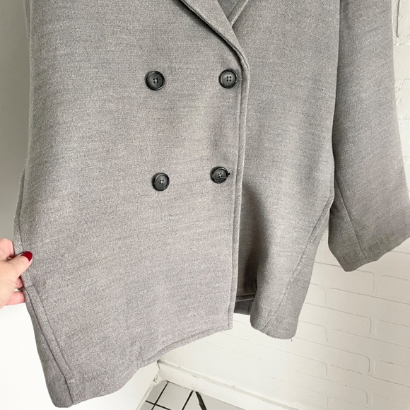 Free People Pea Coat Hannah Slouchy Double Breasted Blazer Oversized Lagenlook M - Picture 6 of 15